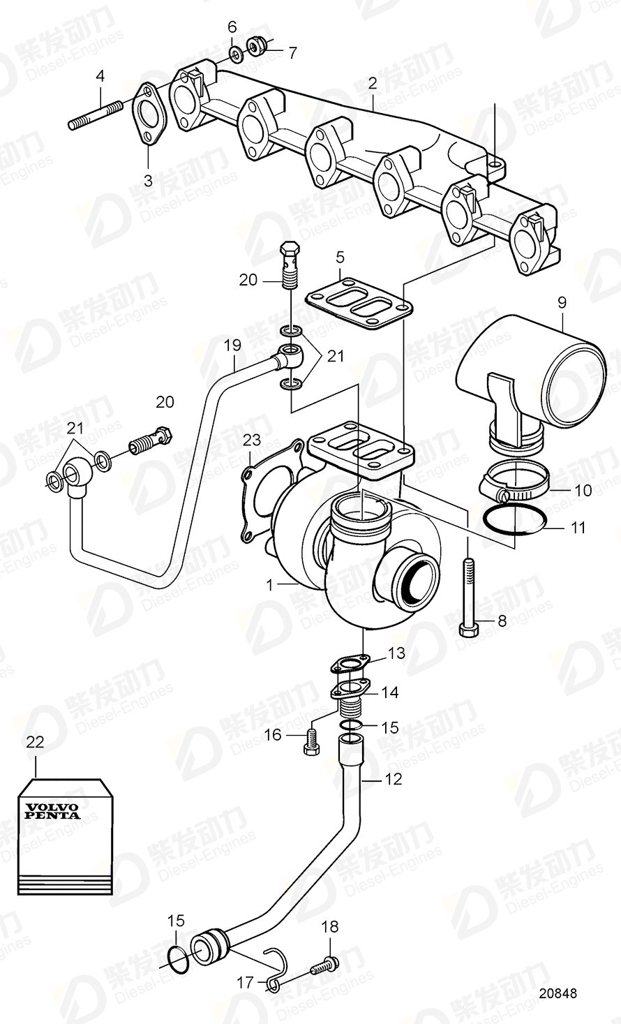 volvo penta Gasket 20792408 Drawing volvo penta Gasket 20792408 Drawing